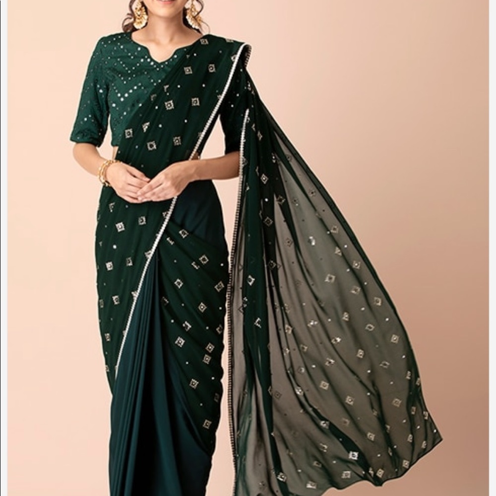 Green Saree Skirt